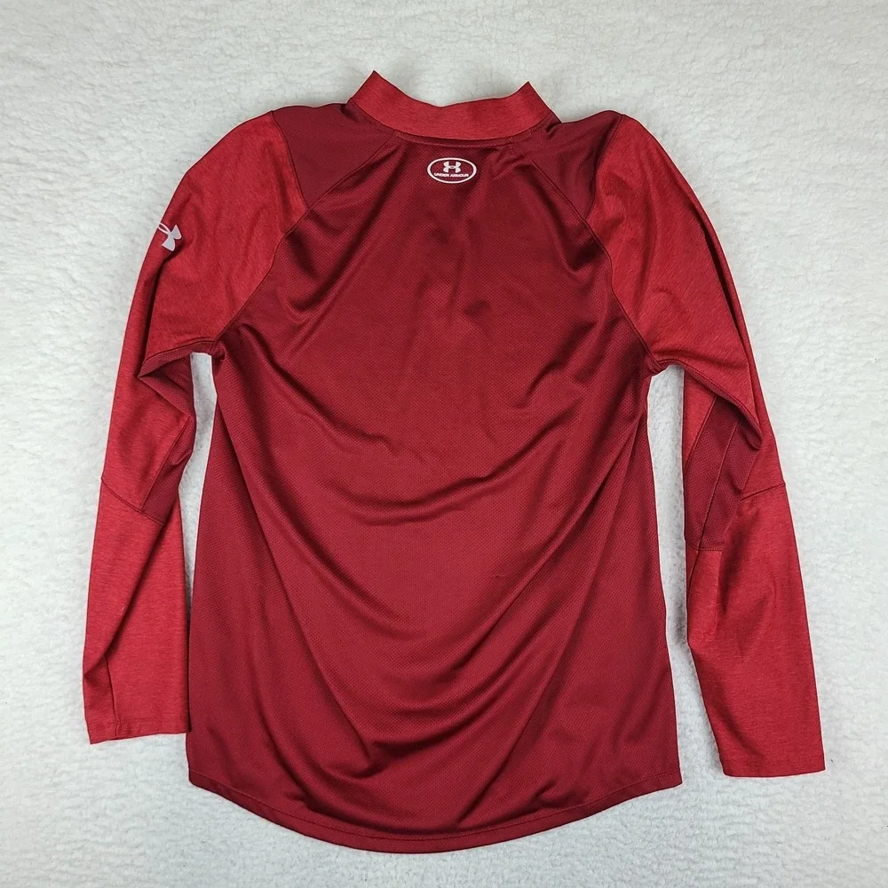 Under Armour Sweater Mens‎ Large Red Fitted Heatgear Activewear Performance